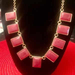 Loft Pink and Gold Statement Necklace